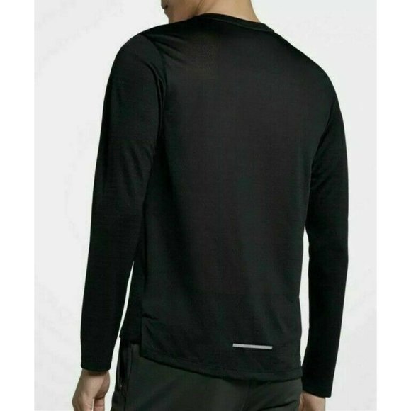 Nike Breathe Miler Long Sleeve Shirt Men's Running Training Gym Black CU0318-010 - Picture 2 of 9
